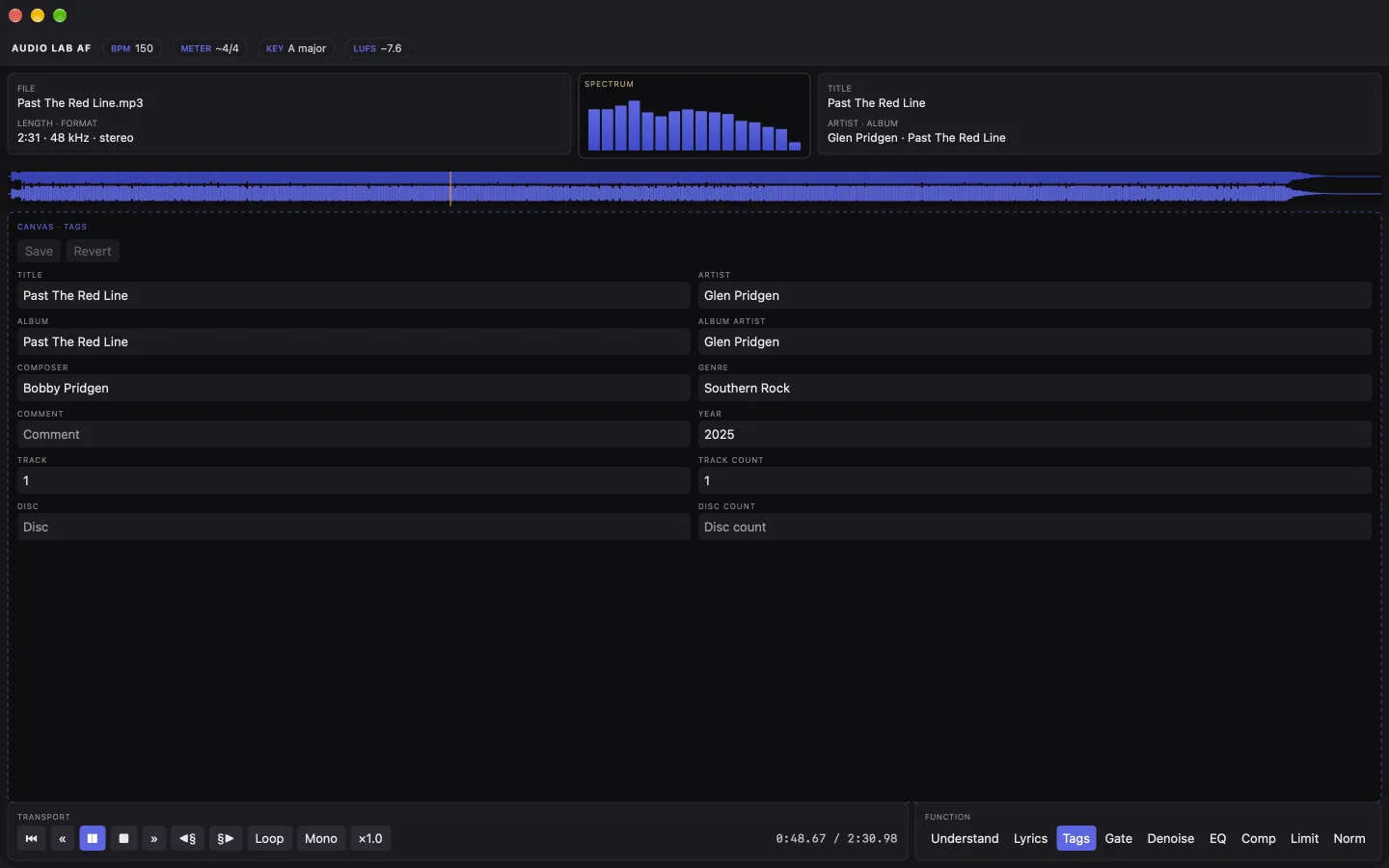 Tags editor